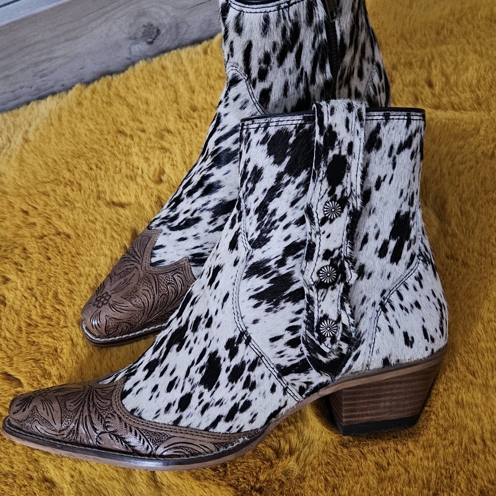 Myra Cowhide Booties